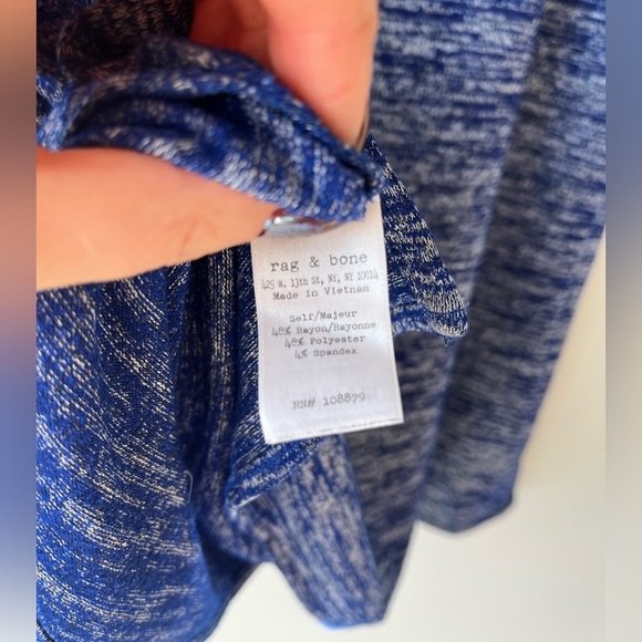 Rag & Bone Heathered Blue Short Sleeve T-Shirt - Picture 4 of 4
